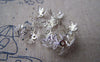 Accessories - 100 Pcs Of Silver Tone Three Leaf Filigree Bead Caps 14mm A2055