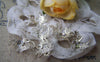Accessories - 100 Pcs Of Silver Tone Three Leaf Filigree Bead Caps 14mm A2055