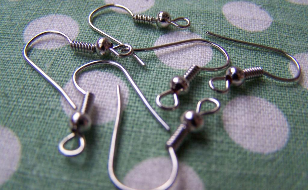 Accessories - 100 Pcs Of Silvery Gray Nickel Tone Fish Ball Hook Earwire Findings 18mm A3305