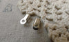 Accessories - 100 Pcs Of Silvery Gray Nickel Tone Fold Over Crimp Head Clasps Medium Size 4x8.5mm A6234