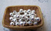 Accessories - 100 Pcs Silver Finish Smooth Round Iron Metallic Beads Ball Size 5mm A4975