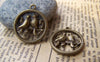 Accessories - 15 Pcs Of Antique Bronze Two Love Birds Round Ring Charms 20mm A303