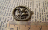 Accessories - 15 Pcs Of Antique Bronze Two Love Birds Round Ring Charms 20mm A303