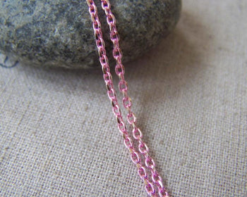 Accessories - 16 Ft (5m) Of Pink Textured Brass Oval Cable Chain  1.5x2.2mm A4417