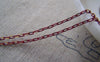 Accessories - 16 Ft (5m) Of Red Textured Brass Oval Cable Chain 2x4mm A4416