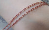 Accessories - 16 Ft (5m) Of Red Textured Brass Oval Cable Chain 2x4mm A4416