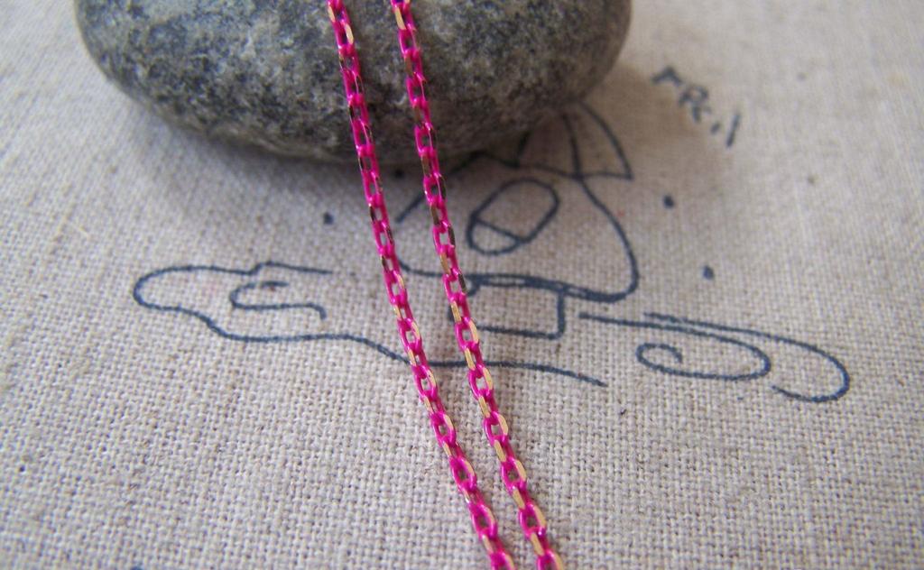 Accessories - 16 Ft (5m) Of Rose Pink Textured Brass Oval Cable Chain 1.5x2.2mm A4413