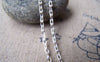 Accessories - 16 Ft (5m) Of White Painted Textured Brass Oval Cable Chain 2x4mm A3029