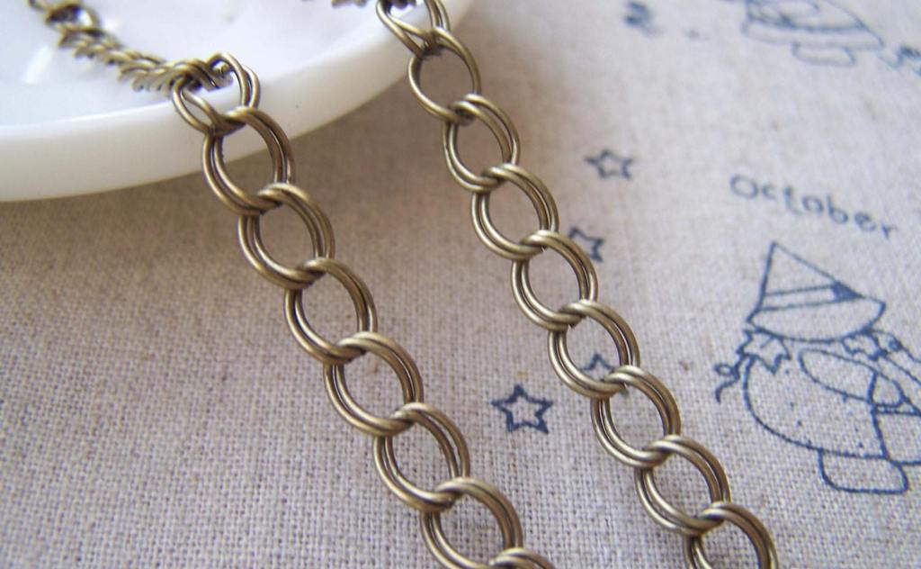 Accessories - 16ft (5m) Of Antique Bronze Brass Double Curb Chain 6mm A2723