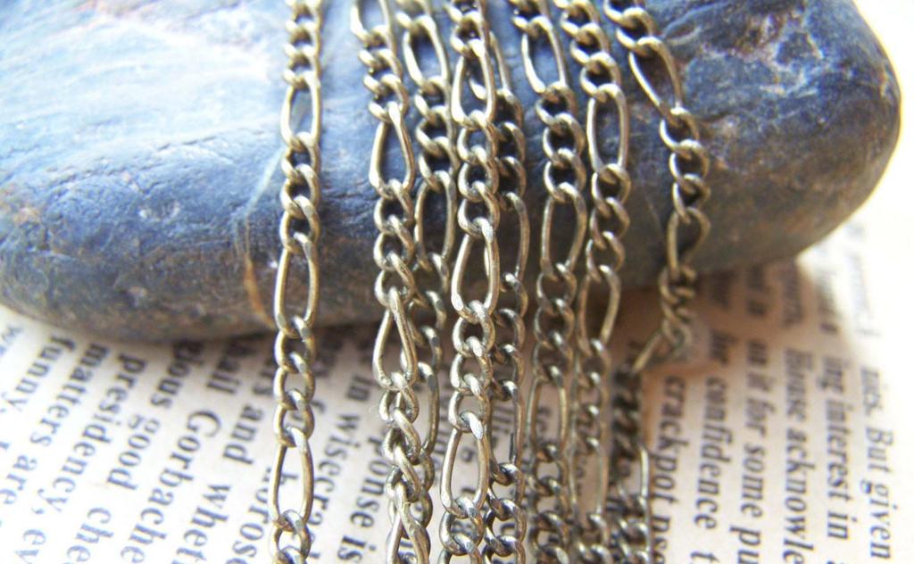 Accessories - 16ft (5m) Of Antique Bronze Brass Figaro Chain Link 2.5x6mm A2023