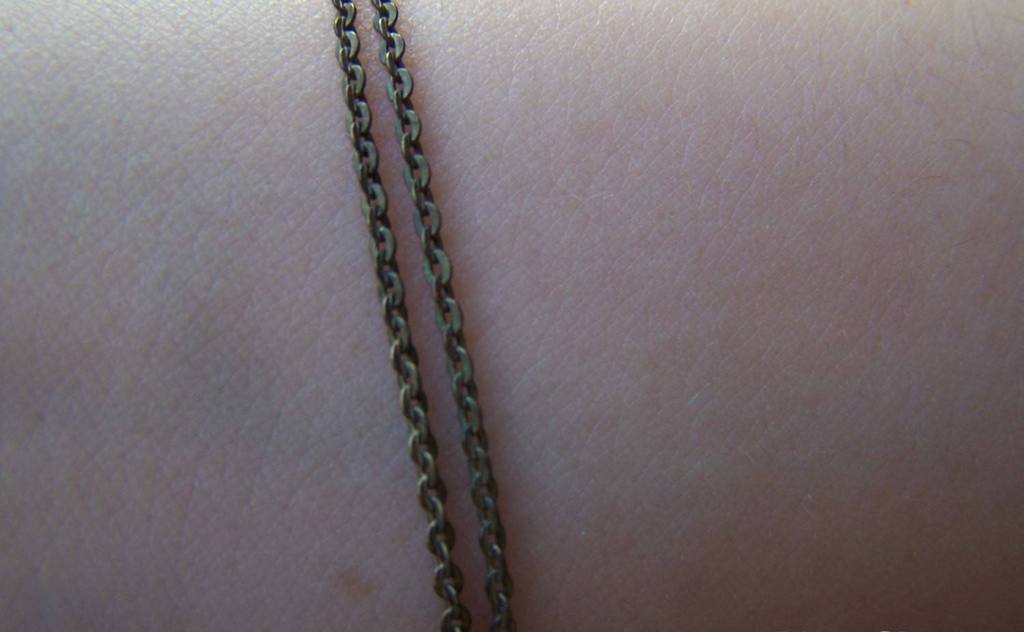 Accessories - 16ft (5m) Of Antique Bronze Brass Flat Oval Cable Chain 1mm A2725