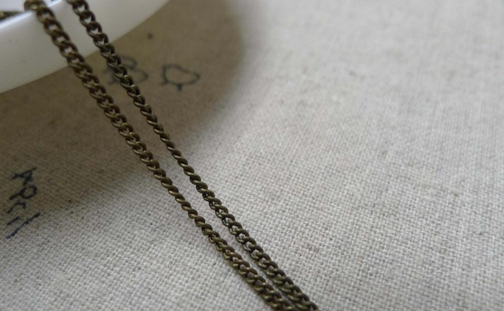 Accessories - 16ft (5m) Of Antique Bronze Steel Curb Chain Link Size 1.5mm A5904