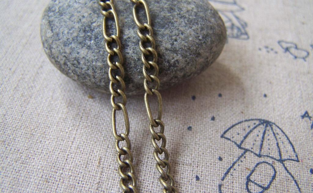 Accessories - 16ft (5m) Of Antique Bronze Steel Figaro Chain Link 3.5mm A4428