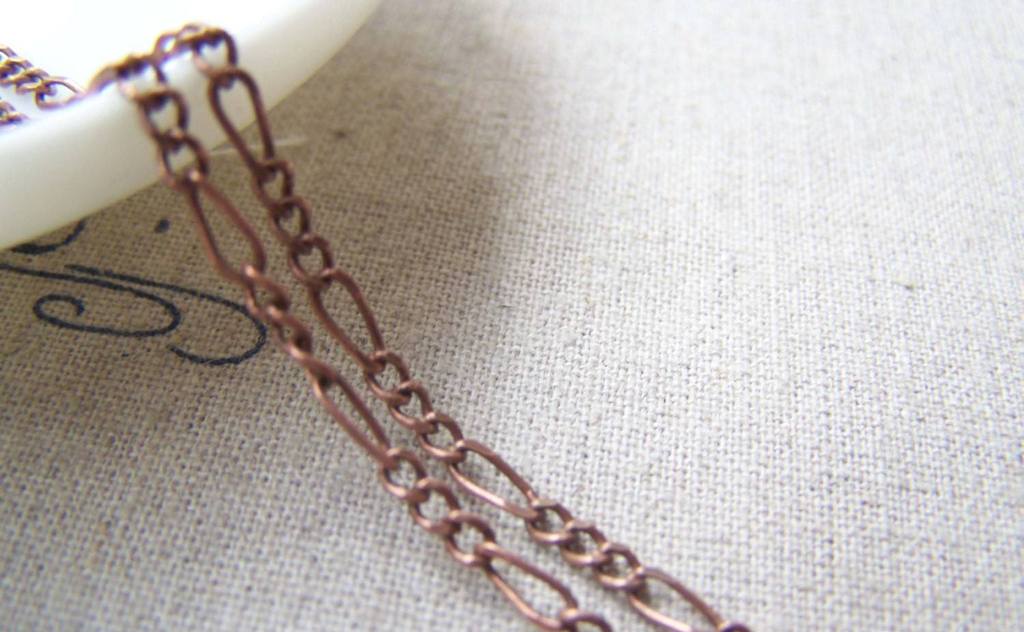 Accessories - 16ft (5m) Of Antique Copper Brass Figaro Chain Link 2.5x6mm A3035