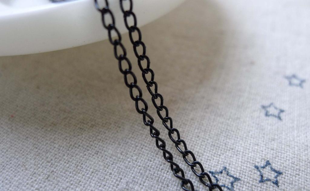 Accessories - 16ft (5m) Of E-Coating Black Iron Curb Chain 1.8mm A6742