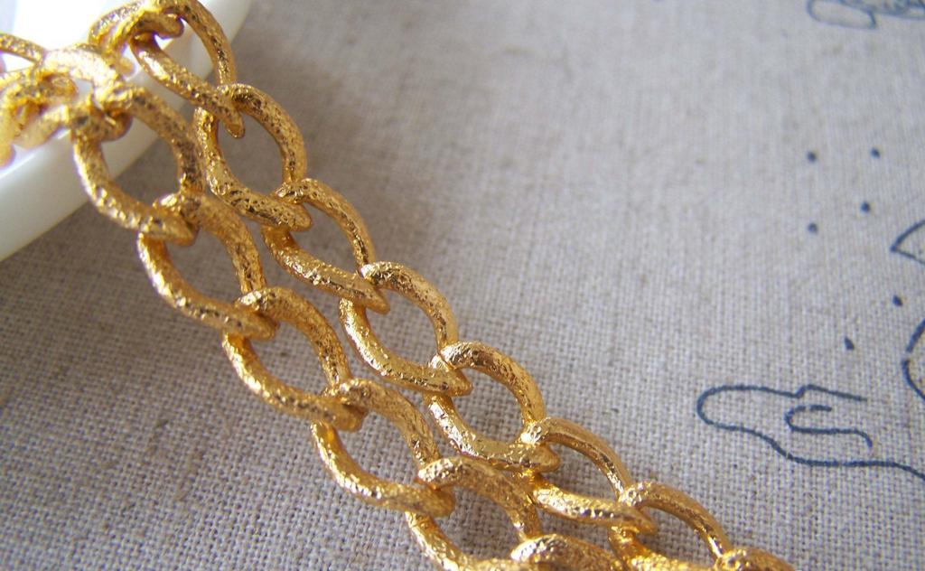 Accessories - 16ft (5m) Of Gold Plated Aluminium Textured Thick Curb Chain Unsoldered Links 7x10mm A4642