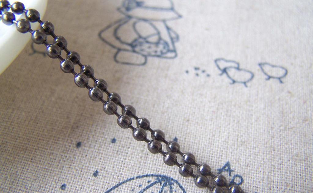 Accessories - 16ft (5m) Of Gunmetal Black Iron Bead Chain 2.4mm A4566
