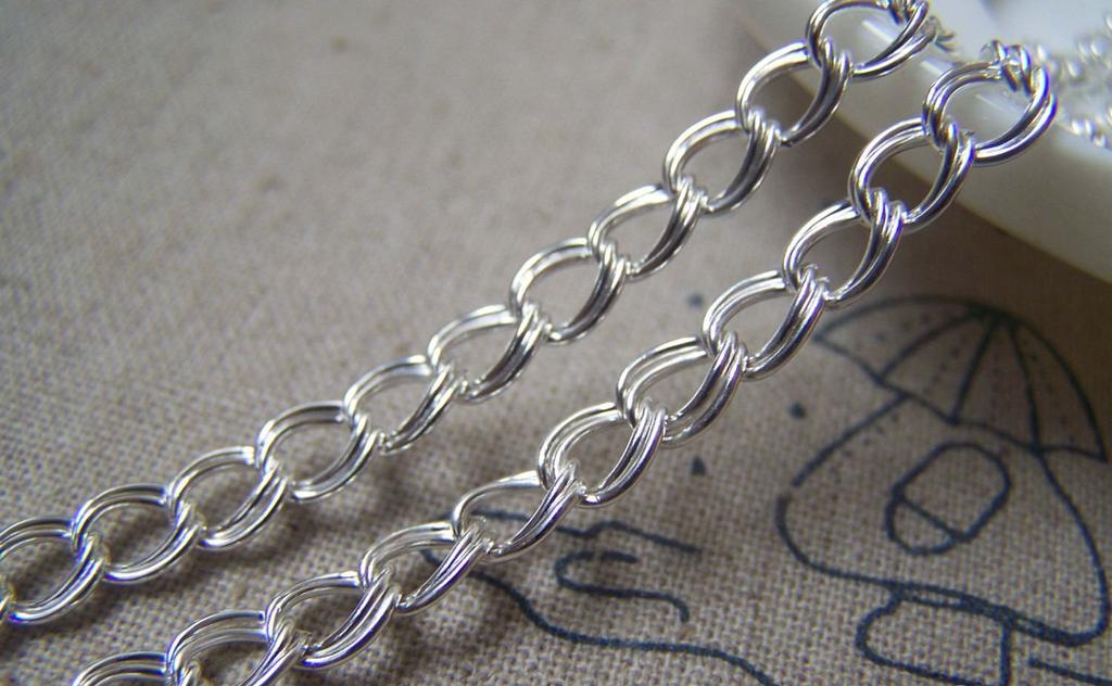 Accessories - 16ft (5m) Of Silver Plated Double Curb Chain 6mm A4735