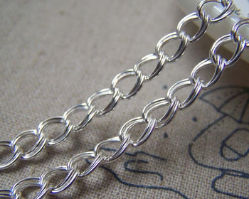 Accessories - 16ft (5m) Of Silver Plated  Double Curb Chain 6mm A4735