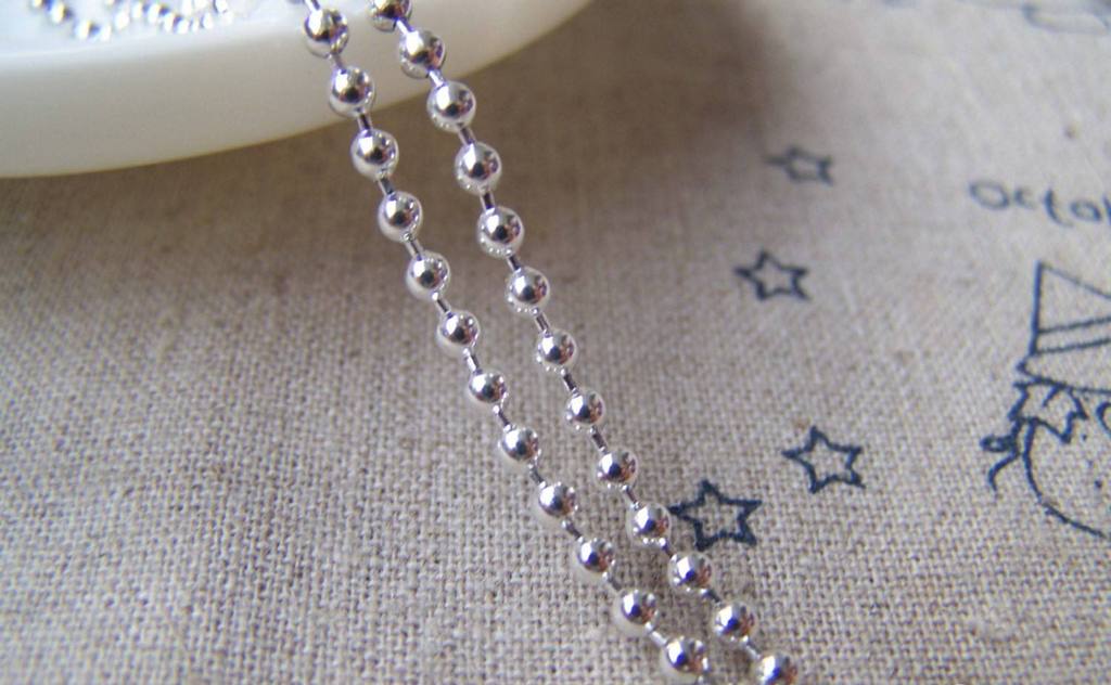 Accessories - 16ft (5m) Of Silver Plated Iron Bead Chain 2.4mm A2720