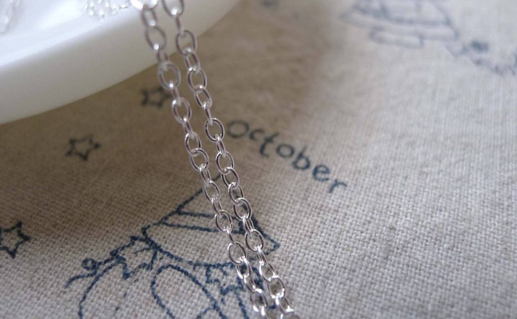 Accessories - 16ft (5m) Of Silver Tone Steel Oval Cable Chain Link 1.6mm A7226