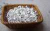 Accessories - 180 Pcs Of Silver Tone Brass Clamshell Bead Tips 4mm For Bead Chain Sized 1.2mm-1.5mm A4065