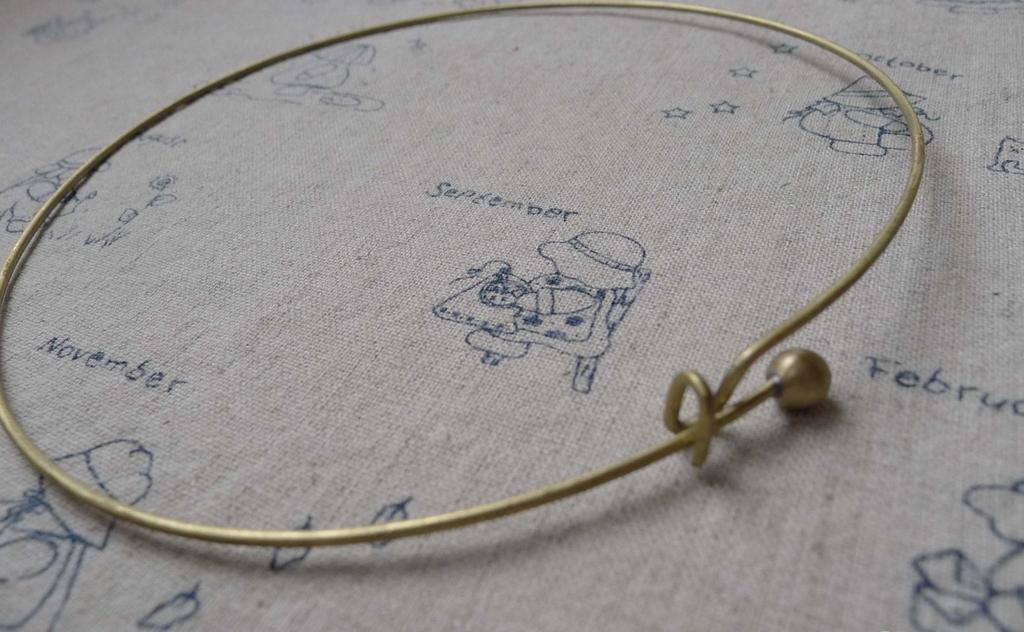 Accessories - 2 Pcs Antique Brass Brushed Neckwire Chaplet Necklace Blanks 130mm A6878