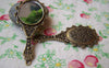Accessories - 2 Pcs Antique Bronze Traditional Glass Mirror Pendant 32x70mm A1779