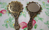 Accessories - 2 Pcs Antique Bronze Traditional Glass Mirror Pendant 32x70mm A1779