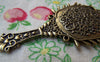 Accessories - 2 Pcs Antique Bronze Traditional Glass Mirror Pendant 34x72mm A1780