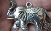 Accessories - 2 Pcs Antique Silver Elephant Pendants 40x56mm A1203