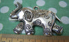 Accessories - 2 Pcs Antique Silver Elephant Pendants 40x56mm A1203