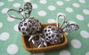 Accessories - 2 Pcs Antique Silver Filigree Love Rabbit Girl Dress Charms Pendants 22x43mm A1143