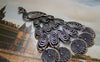 Accessories - 2 Pcs Antique Silver Filigree Peacock Pendants Charms Medium Size 40x74mm A2204