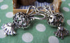 Accessories - 2 Pcs Antique Silver Filigree Rabbit Girl Dress Charms Pendants 22x43mm A1144