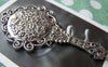 Accessories - 2 Pcs Antique Silver Traditional Chinese Round Glass Mirror Pendant 35x68mm A1781