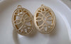 Accessories - 2 Pcs Matte Gold Tone Brass Filigree Oval Base Settings Match 18x25mm Cameo A7152
