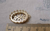 Accessories - 2 Pcs Matte Gold Tone Brass Filigree Oval Base Settings Match 18x25mm Cameo A7152