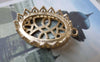 Accessories - 2 Pcs Matte Gold Tone Brass Filigree Oval Base Settings Match 18x25mm Cameo A7152
