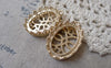 Accessories - 2 Pcs Matte Gold Tone Brass Filigree Oval Base Settings Match 18x25mm Cameo A7152