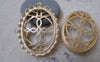 Accessories - 2 Pcs Matte Gold Tone Brass Filigree Oval Base Settings Match 30x40mm Cameo A7153