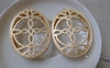 Accessories - 2 Pcs Matte Gold Tone Brass Filigree Oval Base Settings Match 30x40mm Cameo A7153