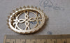 Accessories - 2 Pcs Matte Gold Tone Brass Filigree Oval Base Settings Match 30x40mm Cameo A7153