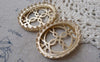 Accessories - 2 Pcs Matte Gold Tone Brass Filigree Oval Base Settings Match 30x40mm Cameo A7153