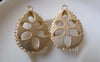 Accessories - 2 Pcs Matte Gold Tone Brass Teardrop Drop Filigree Base Settings Match 18x25mm Cameo A7151