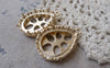 Accessories - 2 Pcs Matte Gold Tone Brass Teardrop Drop Filigree Base Settings Match 18x25mm Cameo A7151