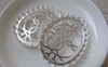 Accessories - 2 Pcs Matte Silver Tone Brass Filigree Oval Base Settings Match 30x40mm Cameo A7158