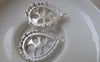 Accessories - 2 Pcs Matte Silver Tone Brass Teardrop Drop Filigree Base Settings Match 18x25mm Cameo A7156