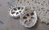 Accessories - 2 Pcs Matte Silver Tone Brass Teardrop Drop Filigree Base Settings Match 18x25mm Cameo A7156