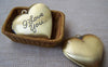 Accessories - 2 Pcs Of Antique Bronze Brass I Love You Heart Photo Locket Pendants 27x29mm A3567